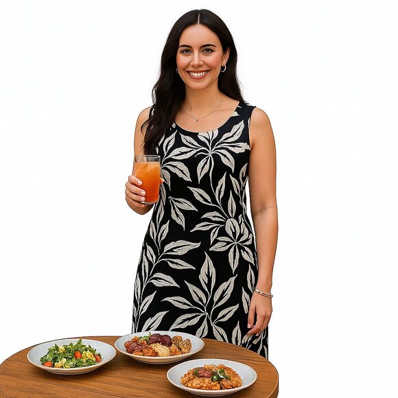 R & K Black & White Floral Sundress - Picture 2 of 7